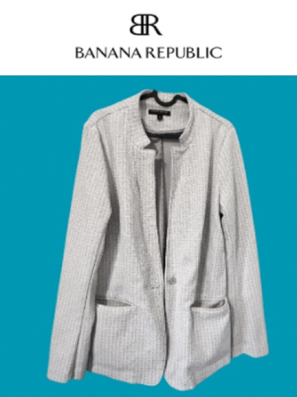 Banana Republic Gray Textured Open-Front Blazer